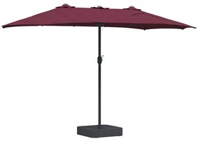 Guarda-sol de Jardim Vermelho bordô 385 x 209 x 244 cm tecido
