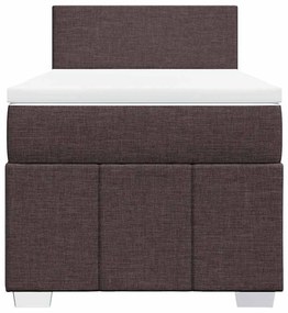 Cama com molas/colchão 90x200 cm tecido castanho-escuro