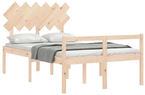 Cama de casal para idosos com cabeceira madeira maciça