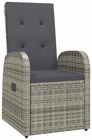 Conjunto de móveis de exterior 5 pcs Cinzento 140 x 70 x 73 cm