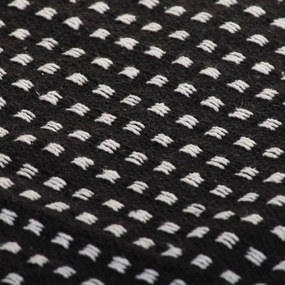 Manta em algodão aos quadrados 160x210 cm preto