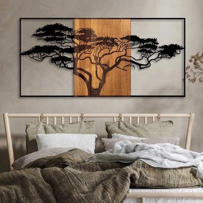 Acessório Decorativo de Parede Acácia – Preto e Nogueira – 147 x 3 x 7