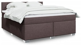 Cama com molas/colchão 180x200 cm tecido castanho-escuro
