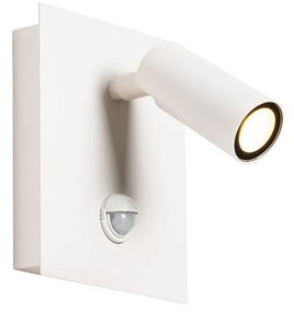 Candeeiro de parede exterior branco com sensor de movimento LED IP54 - Simon Moderno