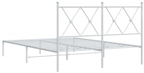 Estrutura de cama com cabeceira 140x190 cm metal branco