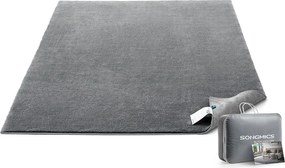 Tapete para sala de estar antiderrapante 120 x 170 cm Cinzento 