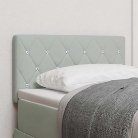 vidaXL Cabeceira de Veludo Argyle Manual Cinzento-claro 80 cm Veludo