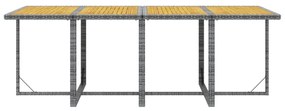 9 pcs conjunto jantar p/ jardim c/ almofadões vime PE cinzento