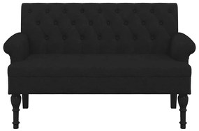 Banco com encosto 120x62x75,5 cm tecido preto