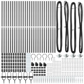 Postes de Cerca com Espeto 26 pcs Ø32 mm 180 cm Aço Galvanizado