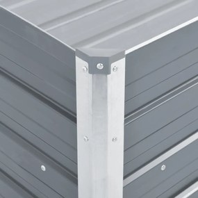 Canteiro elevado de jardim aço galvanizado 100x40x45cm cinzento