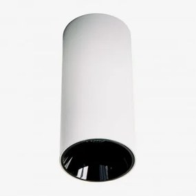 Aplique De Teto Led De Superfície Redondo Ø7,2 Cm Para Exterior Em Alumínio Luisiana Branco - Preto & Branco Frio 4000k & 10 W & 23º - Sklum