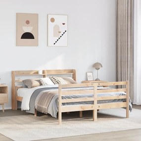 Estrutura cama c/ cabeceira 120x190 cm pinho maciço