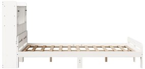 Cama com estante sem colchão 140x190 cm pinho maciço branco