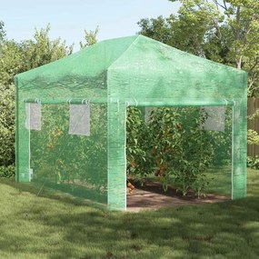 vidaXL Estufa com telhado Manual Verde 290 x 430 x 315 cm Aço