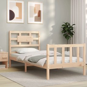 3192546 vidaXL Estrutura de cama com cabeceira 100x200 cm madeira maciça