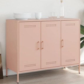 vidaXL Aparador 100,5x39x79 cm aço rosa