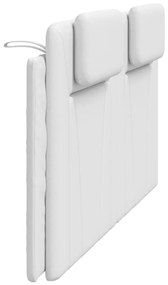 Almofadão de cabeceira 180 cm couro artificial branco