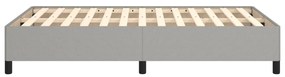 Estrutura de cama sem colchão 120x200 cm tecido cinzento-claro