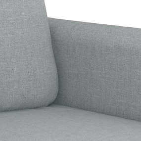 3 pcs conjunto de sofás com almofadões tecido cinzento-claro