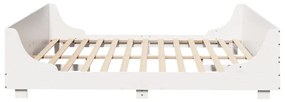 Cama sem colchão 200x200 cm madeira de pinho maciça branco