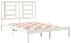 Estrutura cama pequena casal 120x190 cm pinho maciço branco