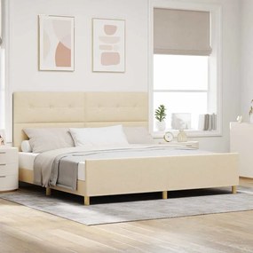 Cama vidaXL Creme 200x200 cm Tecido
