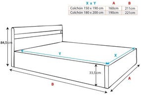 Cama Hidráulica com Arrumação e Sistema de Som "Barry" - 180x200 cm -