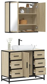 vidaXL 2 pcs conj. móveis casa banho derivados madeira carvalho sonoma