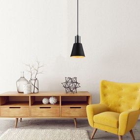 Candeeiro Suspenso Kem – Preto Níquel – Diâmetro 14 cm, Altura 114 cm