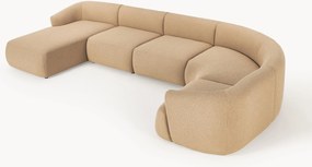 Sofá de canto comprido modular XL em bouclé Sofia