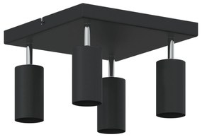 Spotlight de Teto 4 Vias Ajustável Preto GU10