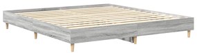 Estrutura de cama sem colchão 200x200 cm cinzento sonoma