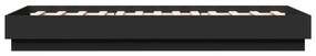 Estrutura de cama com luzes LED 75x190 cm preto