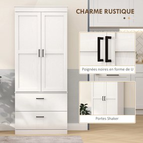 Armário de Cozinha, 75 x 39 x 178 cm, Prateleiras Reguláveis, Creme