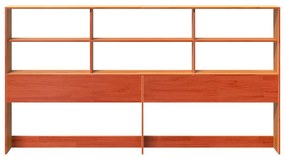Cabeceira com arrumação 200 cm pinho maciço castanho-mel