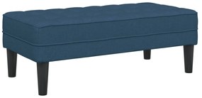 Conjunto de Sofá de 2 Peças com Almofadas em Tecido Azul