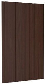 Painéis de telhado 12 pcs 80x45 cm aço galvanizado castanho