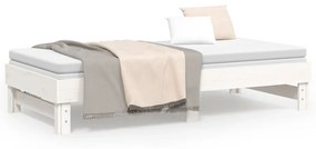 Estrutura sofá-cama de puxar 2x(90x190) cm pinho maciço branco