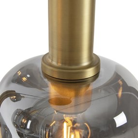LED Candeeiro de suspensão inteligente preto com dourado e vidro fumê incl. 5 Wifi A60 - Zuzanna Moderno