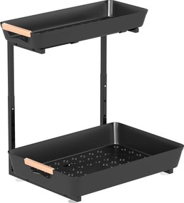 HOMCOM Estante de cozinha, estante de pé ajustável com 2 cestos, bar de café 40 x 30 x 33,5-42 cm | Aosom Portugal