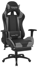 vidaXL Cadeira Gamer Cinzeto 70 x 71 x 136 cm Couro Artificial