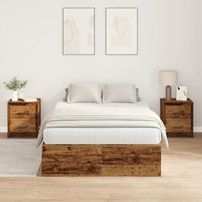Estrutura de Cama de Armazenamento vidaXL em Madeira Antiga 120x190 cm