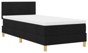 Cama Box com Colchão Preta 90x190 cm Tecido