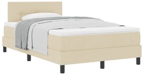 Cama Box com Colchão Creme 120x190 cm Tecido