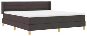 Cama Box Marrom Escuro e Branco 180 x 200 cm Poliéster