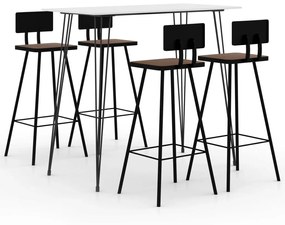 vidaXL 5 pcs conjunto de bar branco
