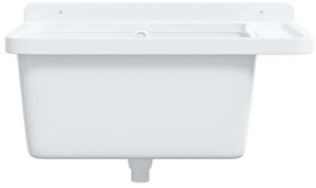 Lavatório de parede 60x40x28 cm resina branco