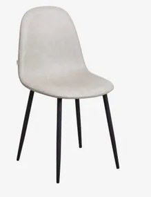 Glamm Estofada Cadeira De Jantar Preto & Couro Sintético Toupeira Claro & Couro Sintético - Sklum