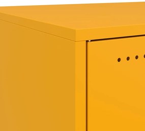 Mesas de cabeceira 2 pcs 36x39x43,5 cm aço amarelo mostarda